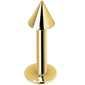 14 Gauge 5/16 Solid 14KT Yellow Gold Spike Labret
