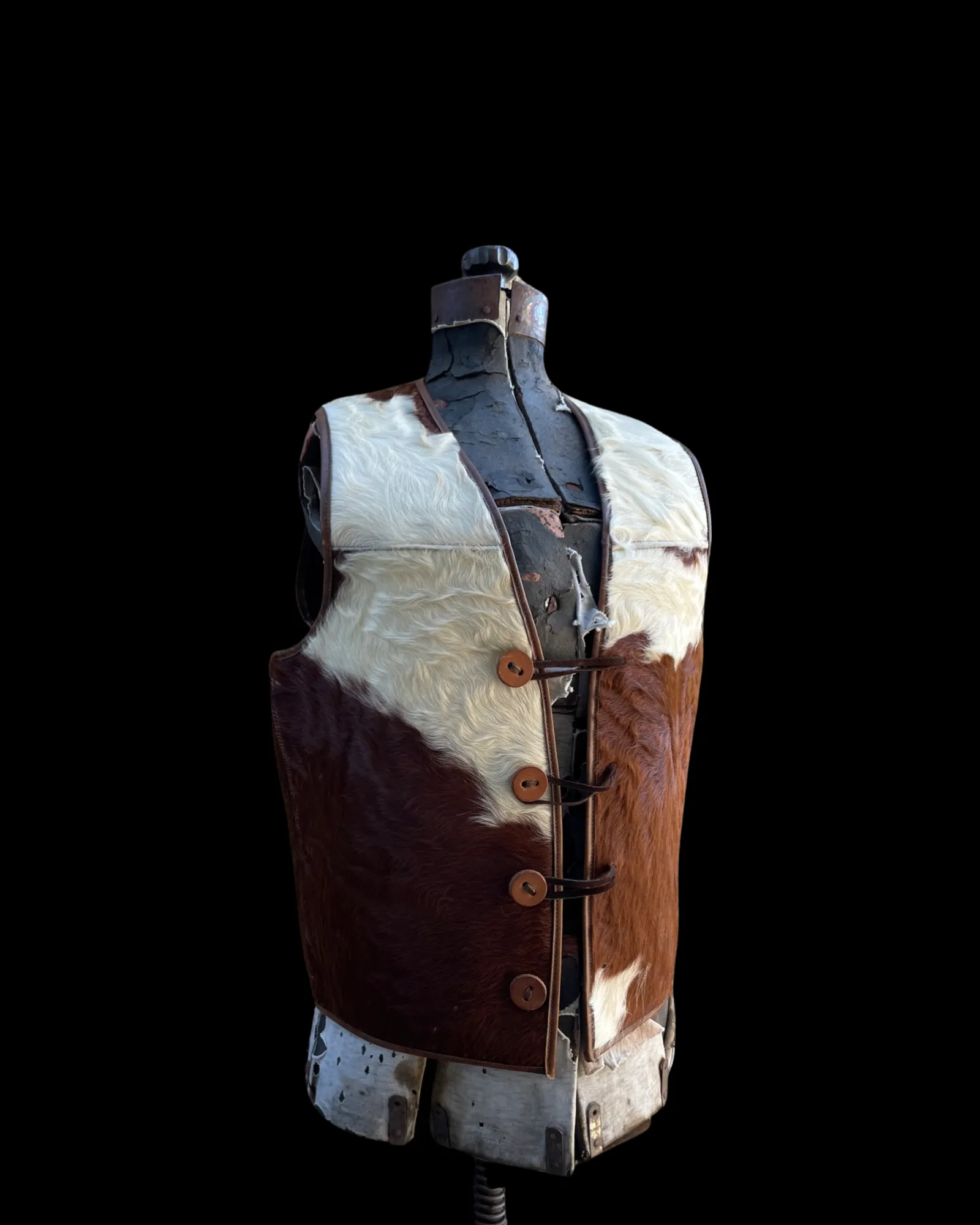 1940s/1950s Suede Hair-On-Cowhide Western Vest