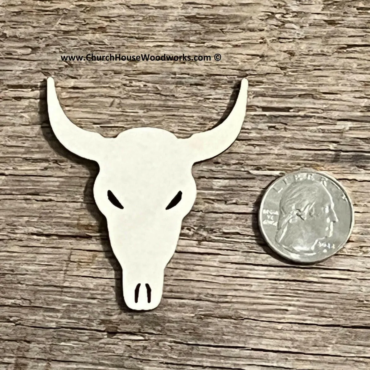 25 Wooden Cow Skulls ~ 2 inch