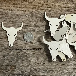25 Wooden Cow Skulls ~ 2 inch