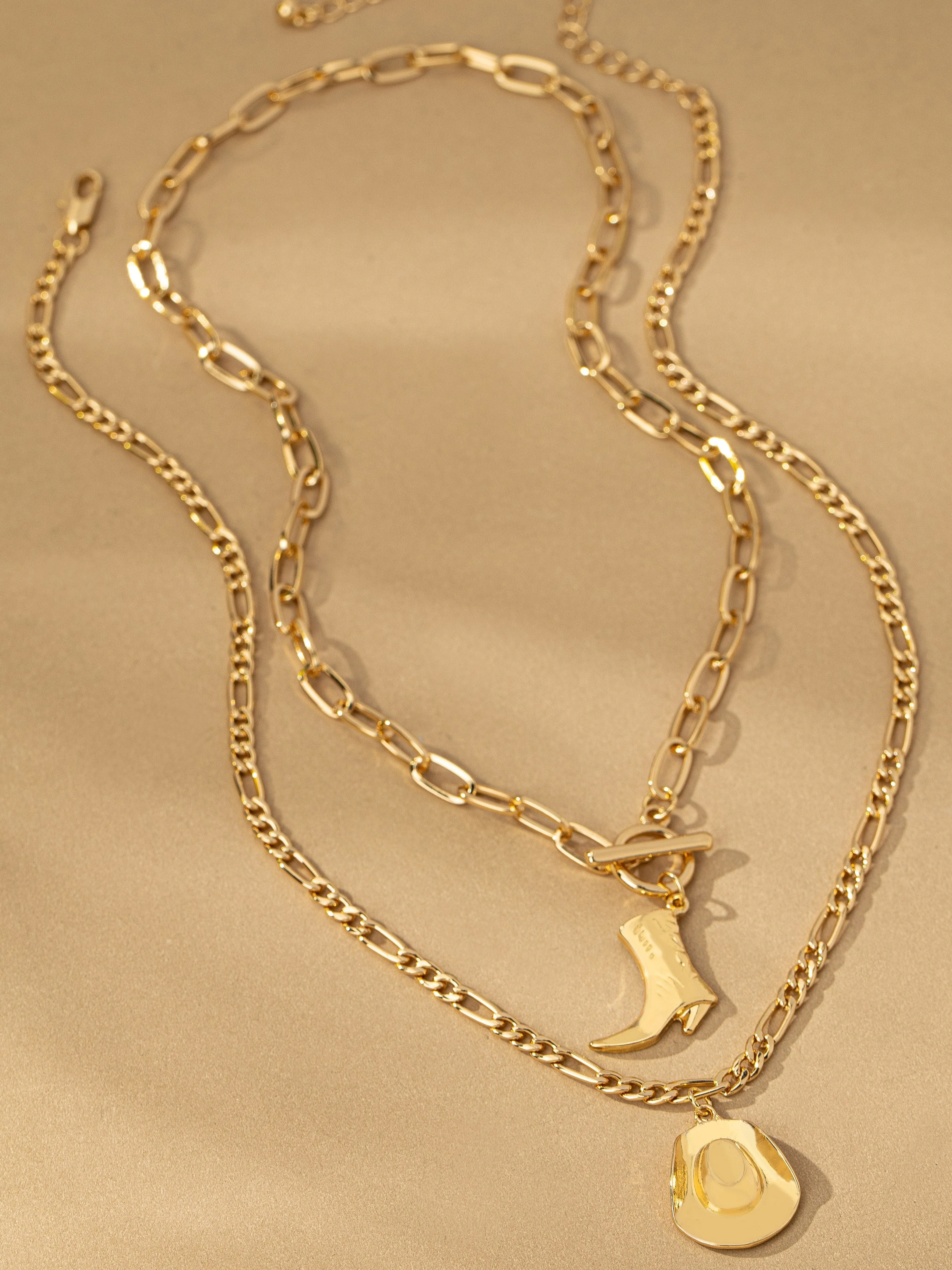 27 Western 2-in-1 Hat and Boot Necklace Set