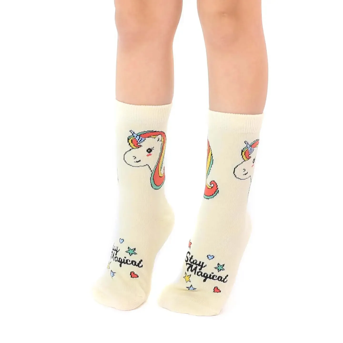 3D Packaged Crew Socks - Unicorns - "Stay Magical"