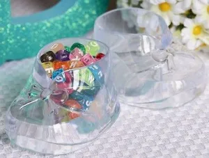4 Clear Cute Baby Booties Booty Baby Shower Favor Decoration