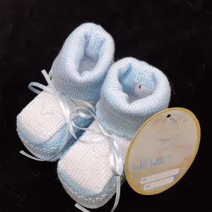 80578 Will Beth Knit booties - white or blue