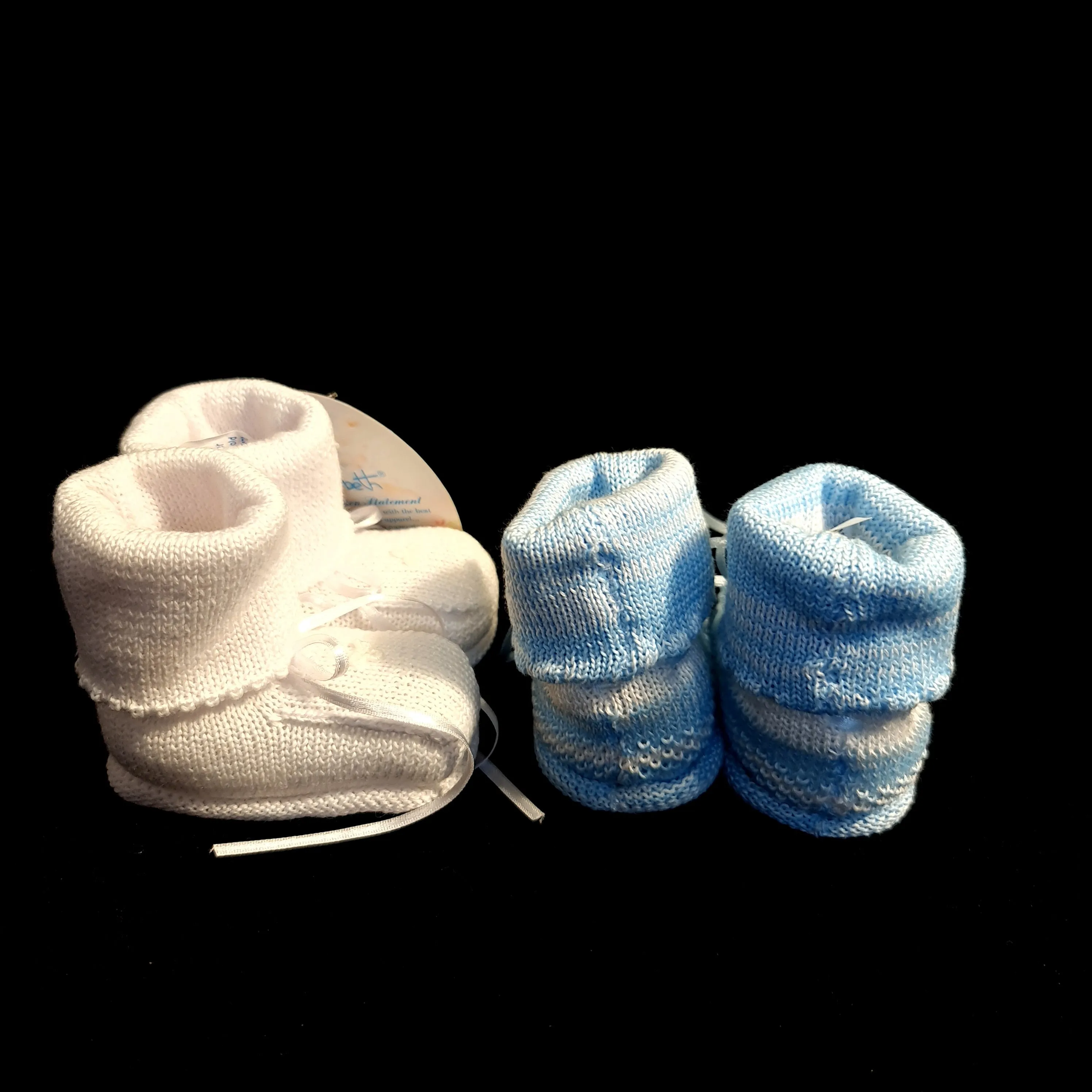 80578 Will Beth Knit booties - white or blue