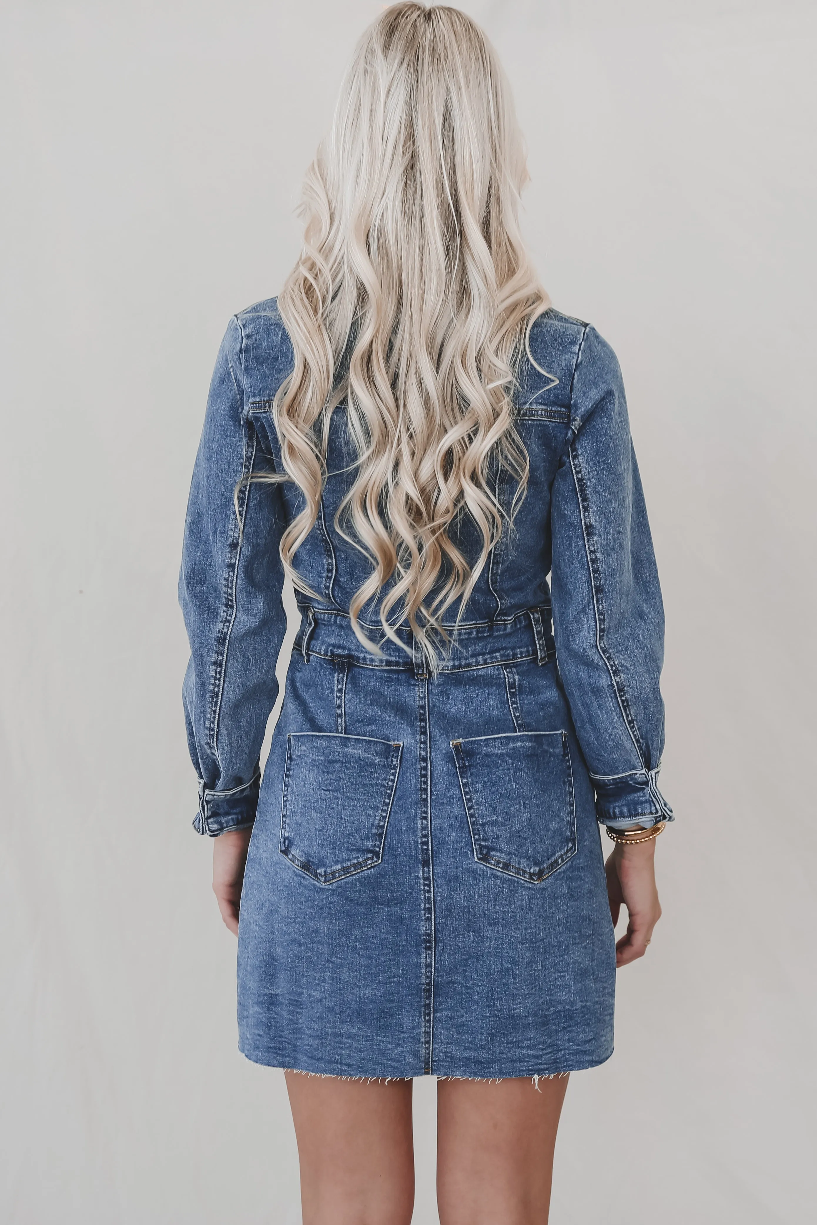 A Denim Daydream Button Up Dress