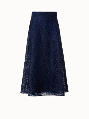 A-Line Skirt with St. Gallen Flower Embroidery