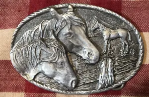 Accessory: Trophy Buckle Horses Across The Fence