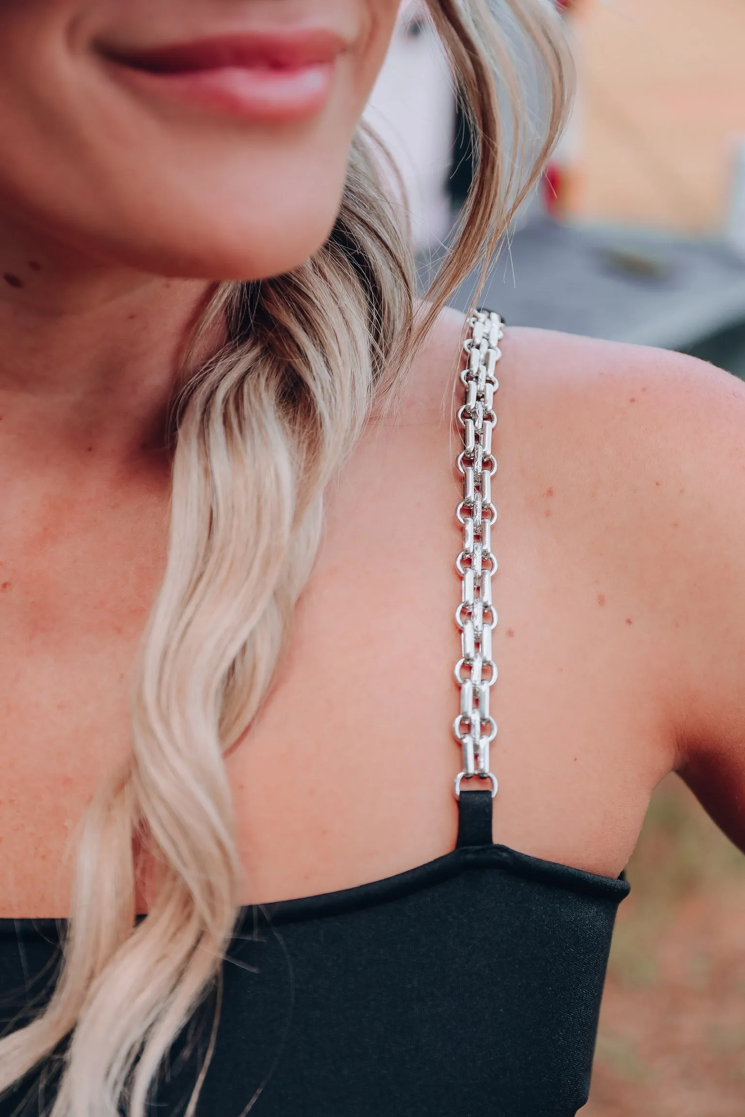 Alanis Chain Detail Mini Dress - Black