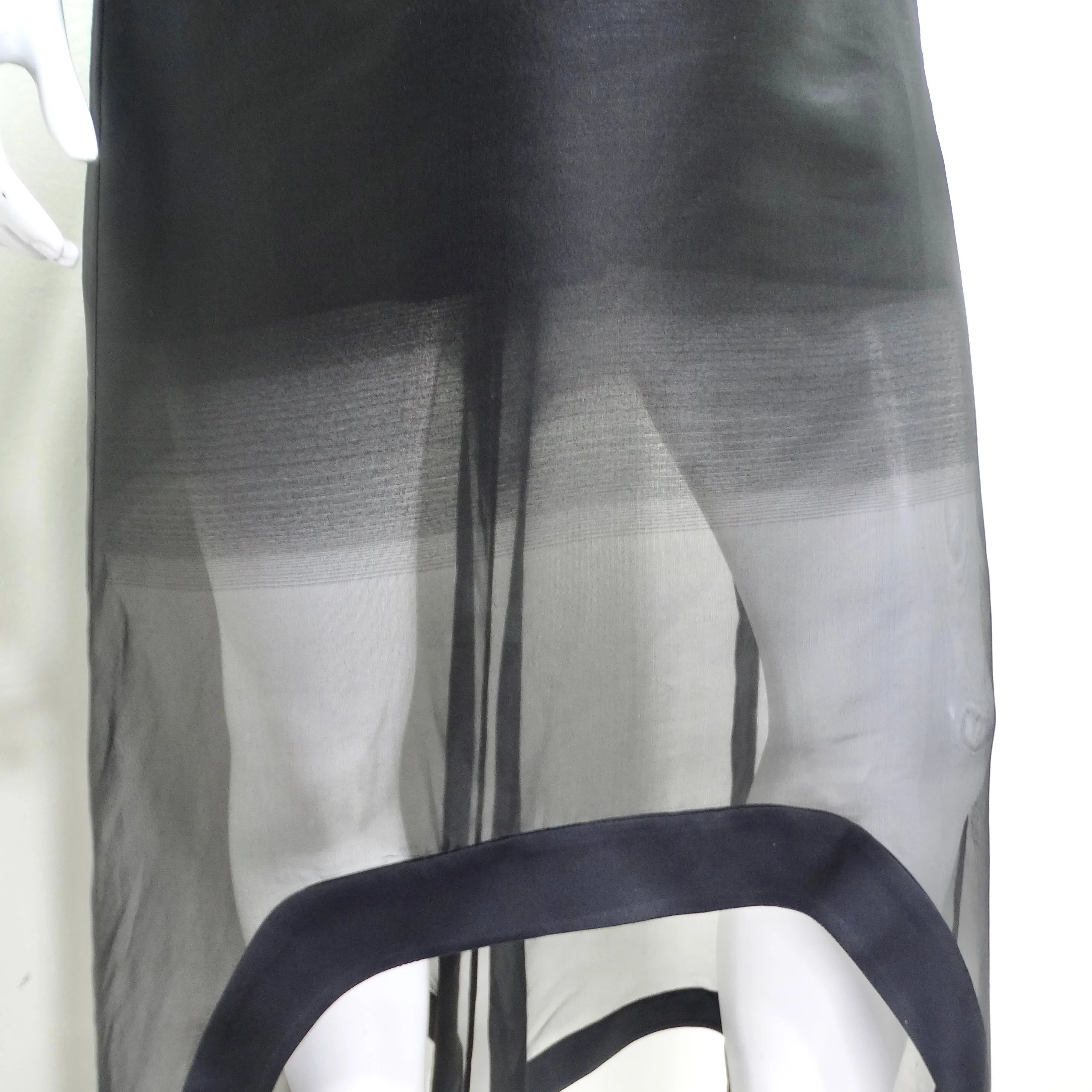 Alexander McQueen Fall 2020 Sheer Gradient Black Maxi Dress