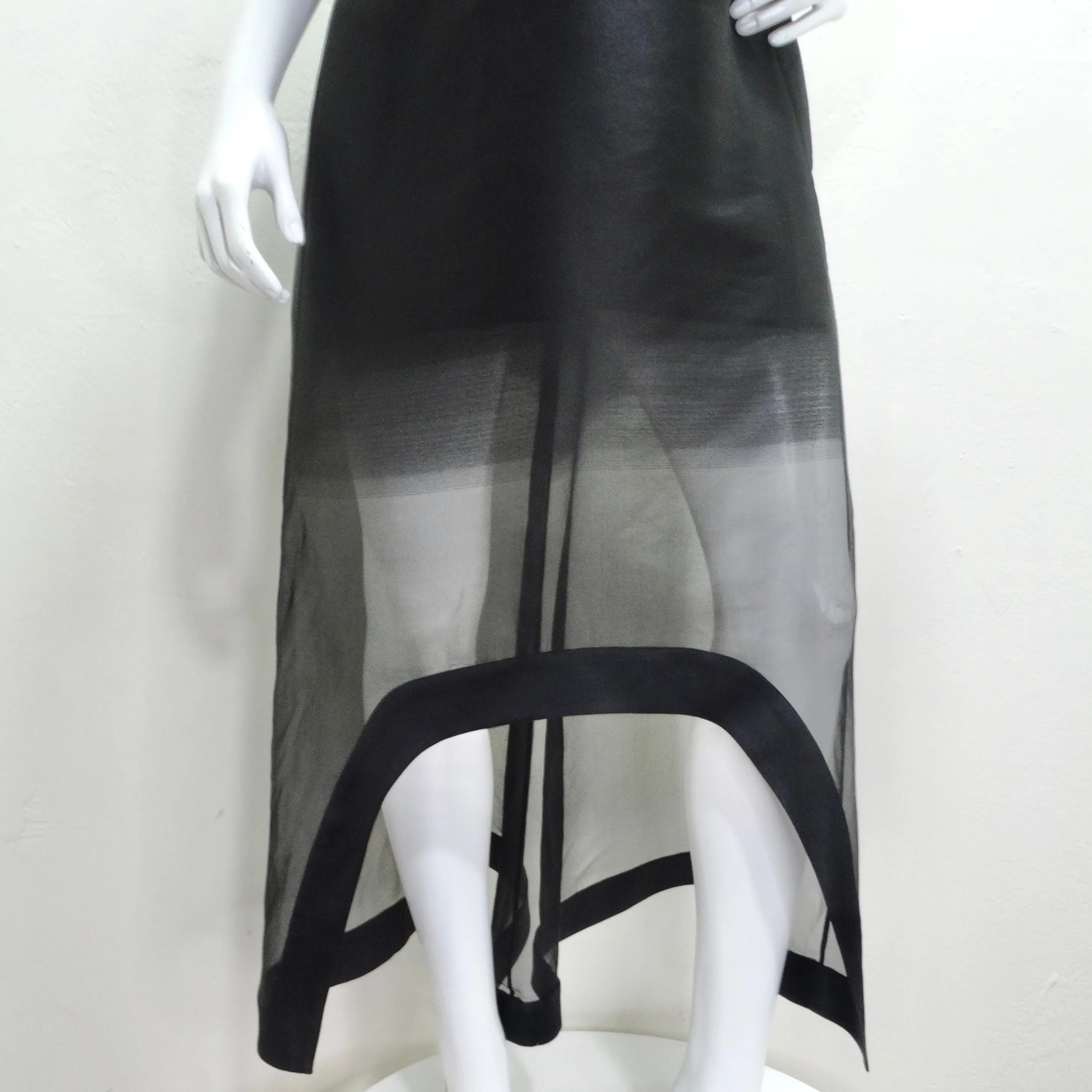 Alexander McQueen Fall 2020 Sheer Gradient Black Maxi Dress