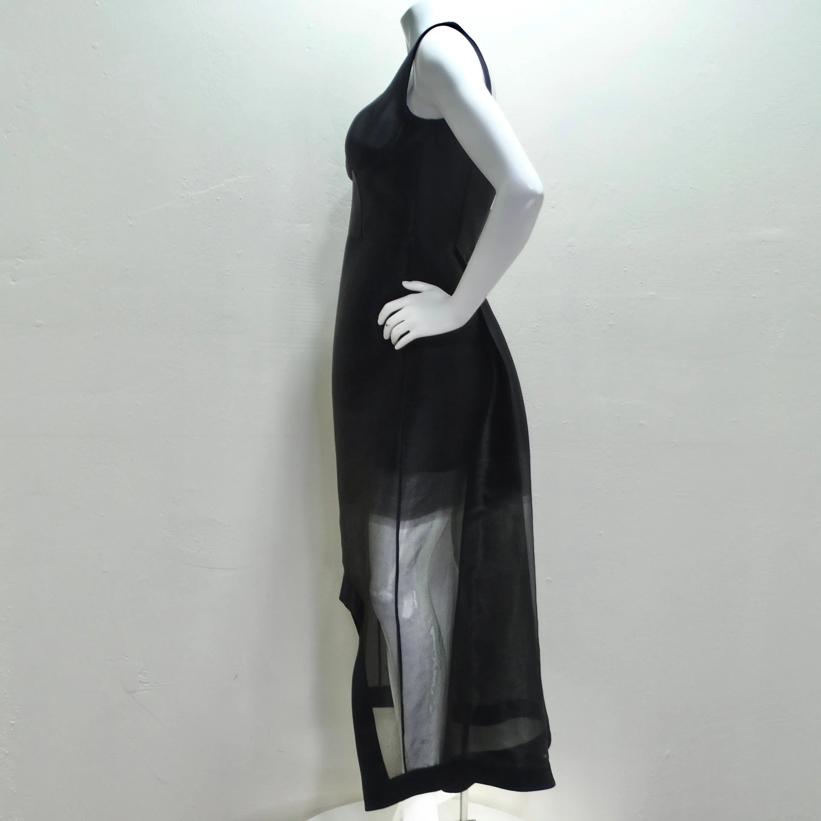 Alexander McQueen Fall 2020 Sheer Gradient Black Maxi Dress