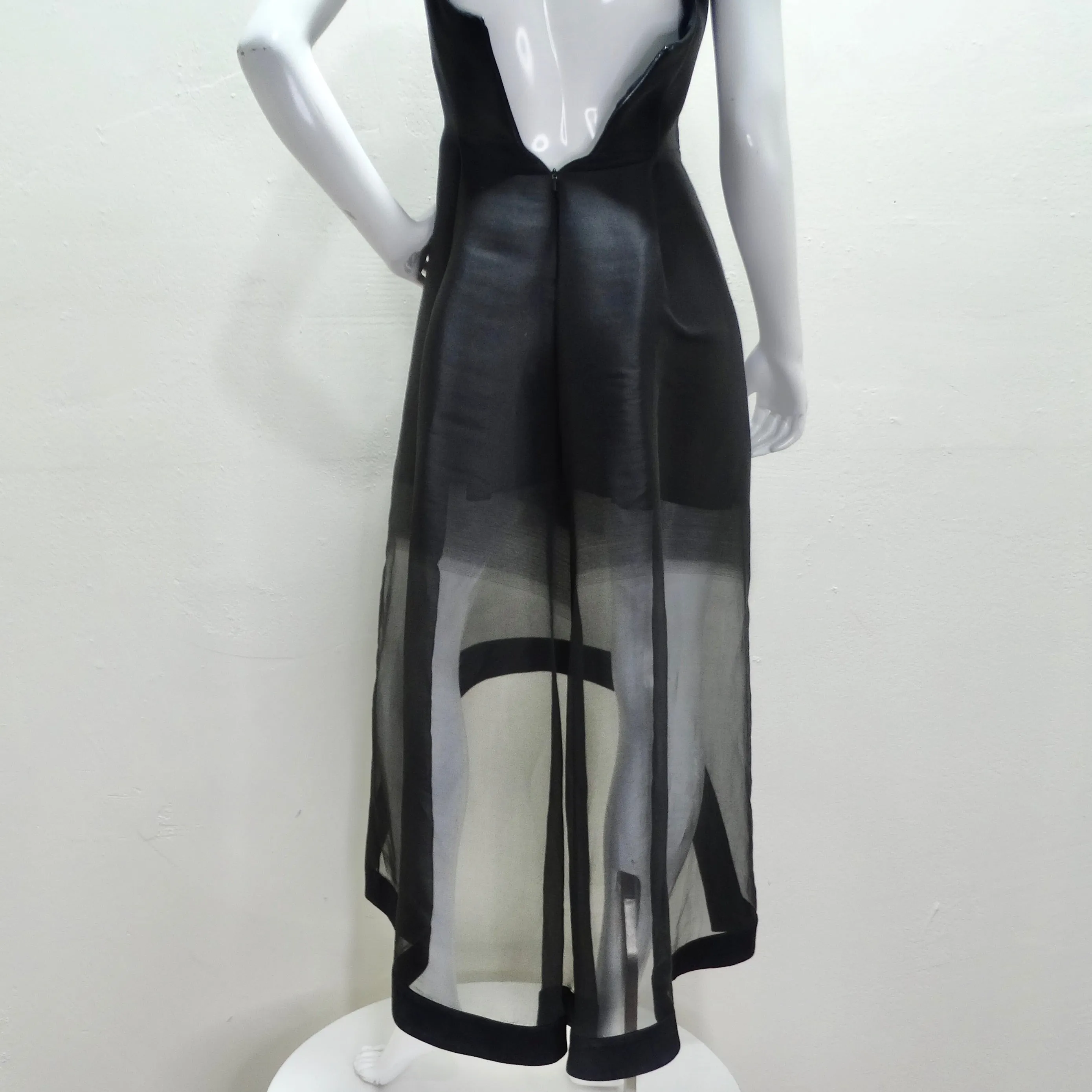 Alexander McQueen Fall 2020 Sheer Gradient Black Maxi Dress