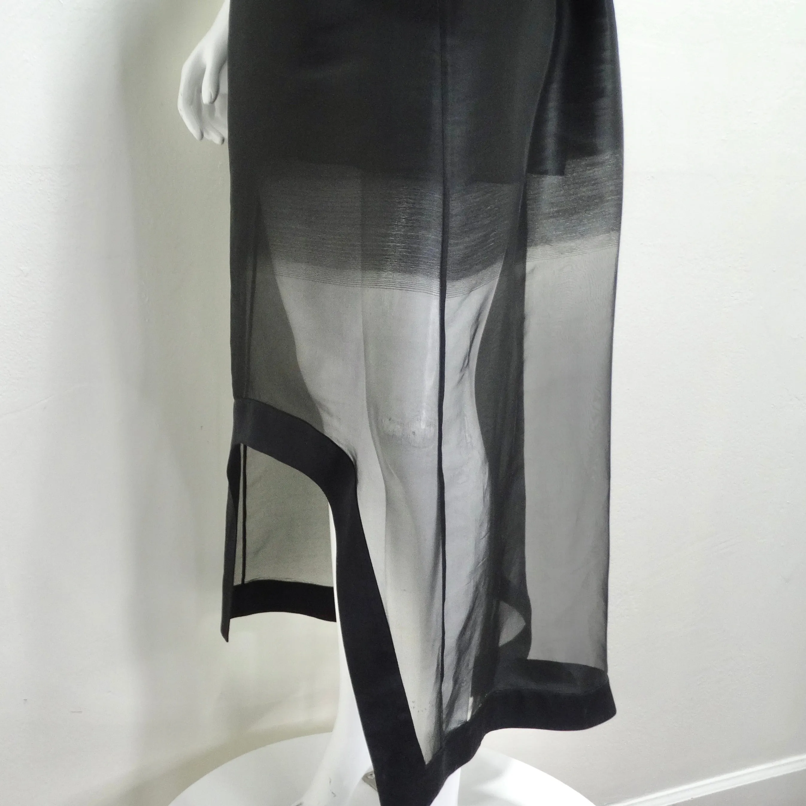 Alexander McQueen Fall 2020 Sheer Gradient Black Maxi Dress