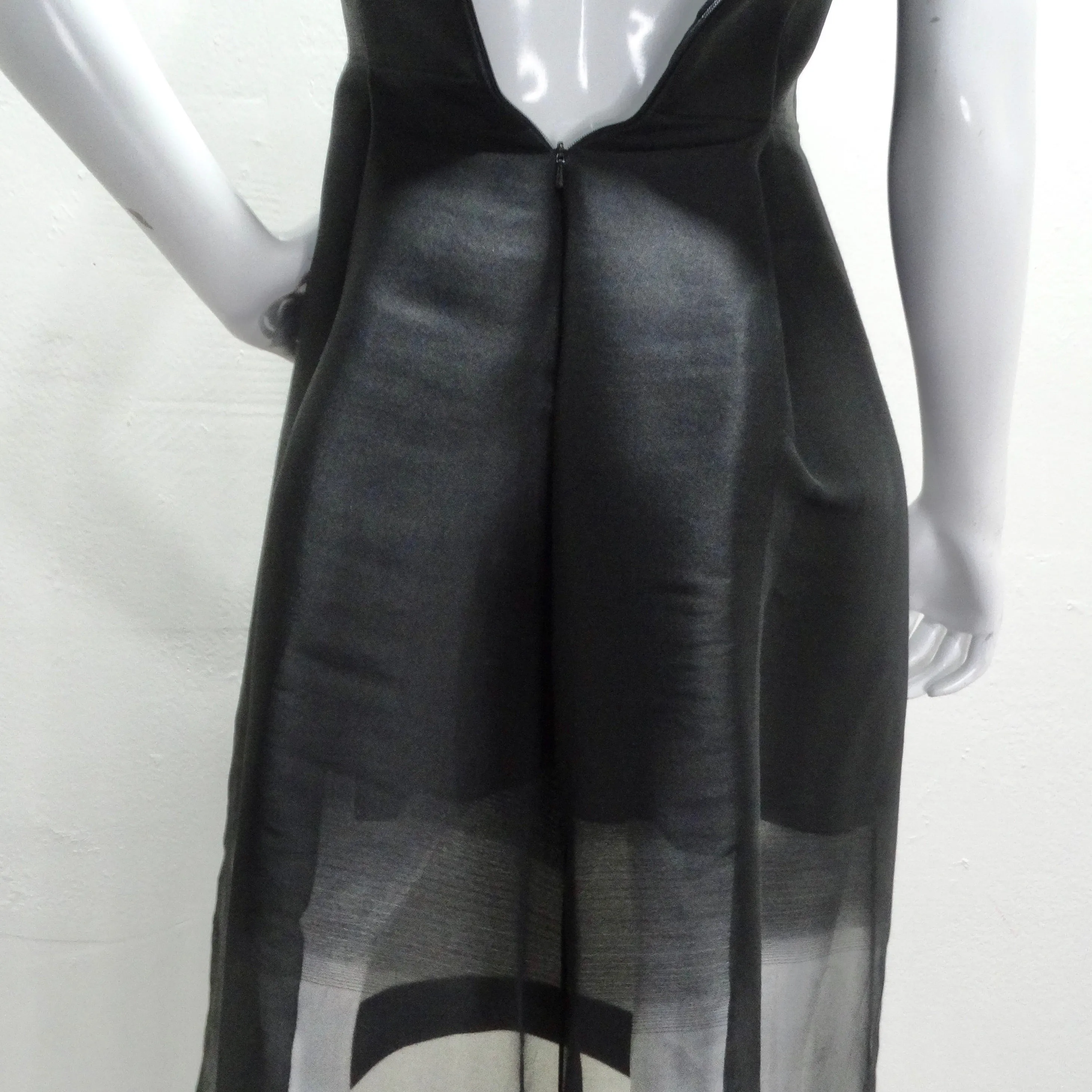 Alexander McQueen Fall 2020 Sheer Gradient Black Maxi Dress