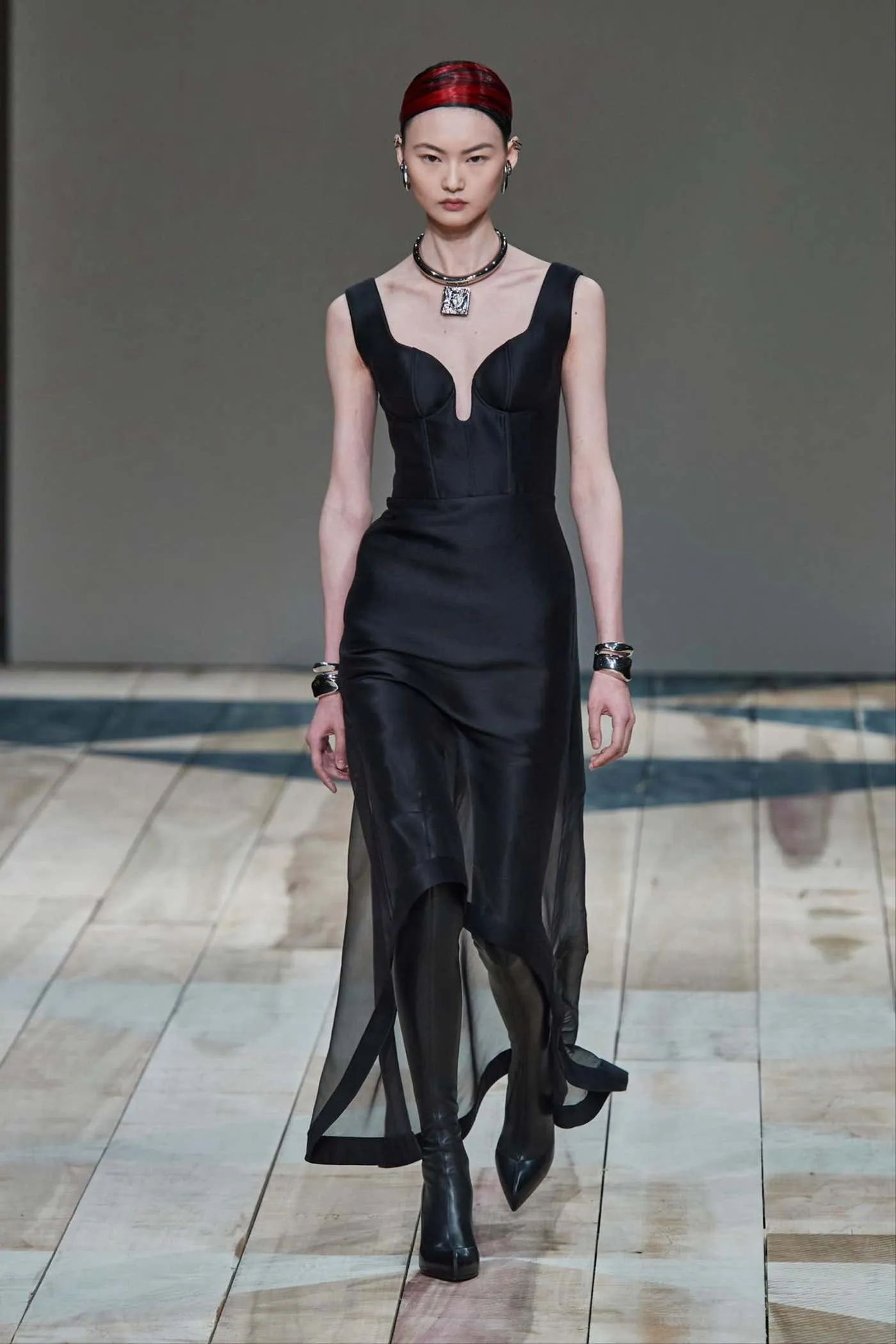 Alexander McQueen Fall 2020 Sheer Gradient Black Maxi Dress
