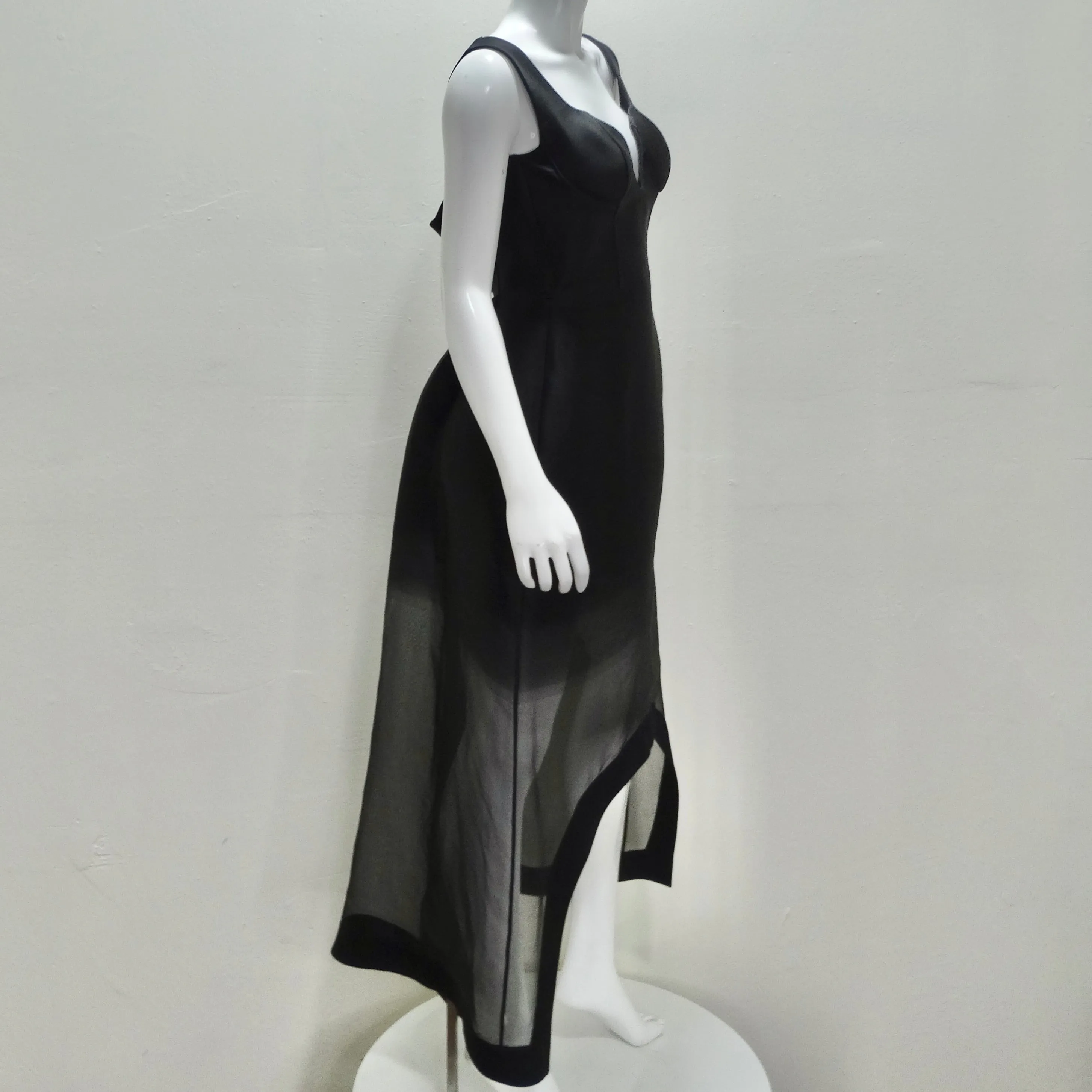 Alexander McQueen Fall 2020 Sheer Gradient Black Maxi Dress