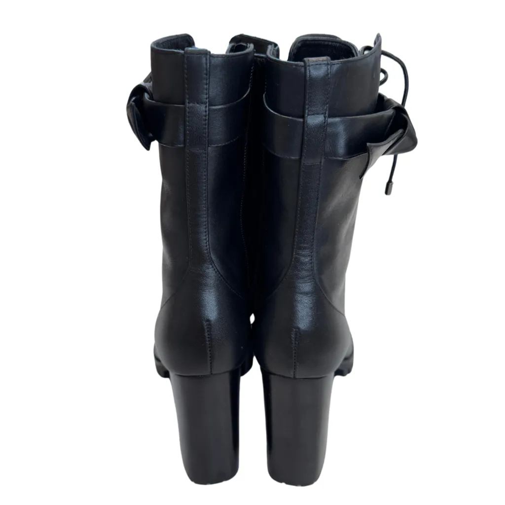 Alexandre Birman Black Lace Up Boots, 40