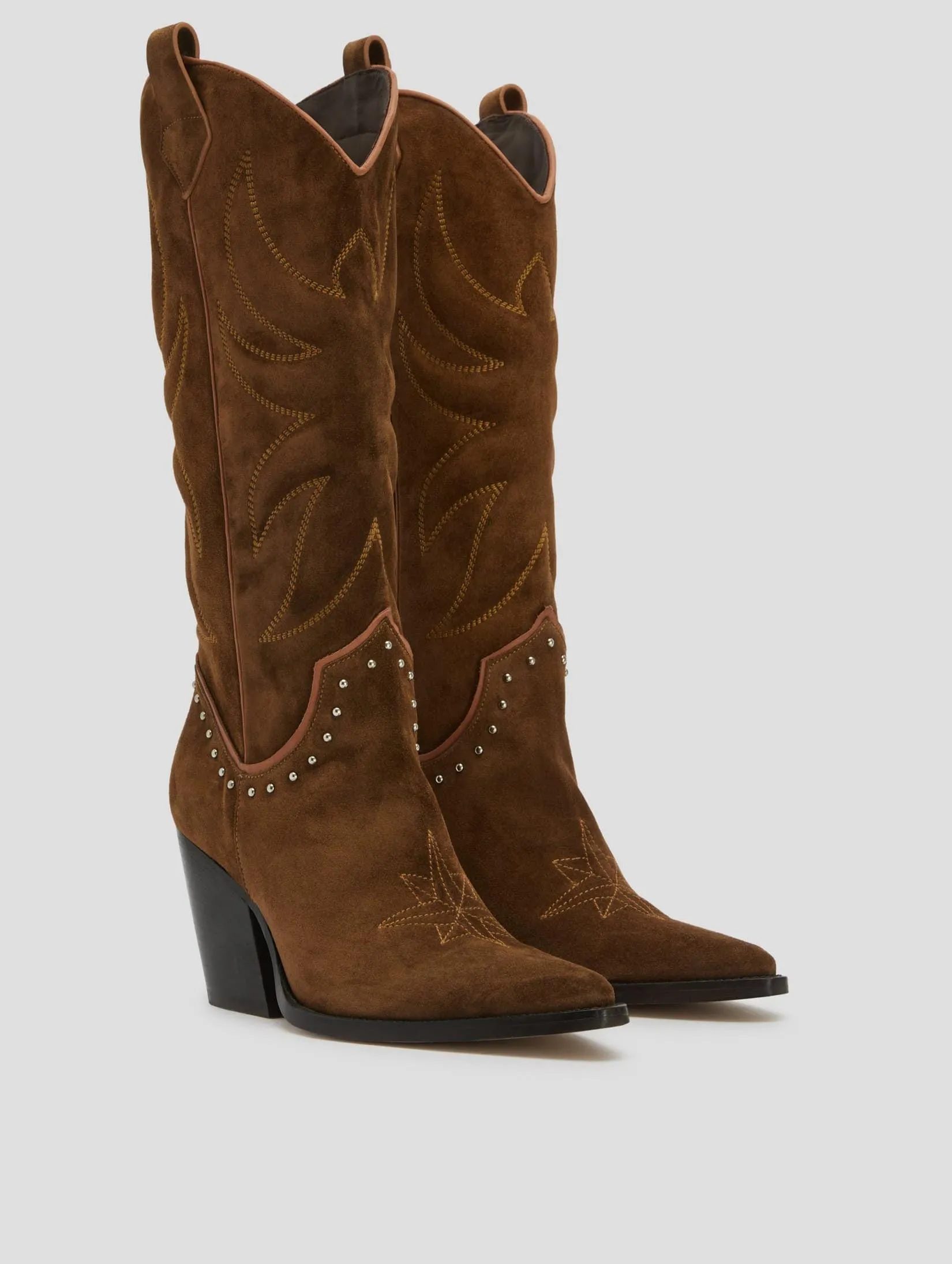 ALISON 80MM WESTERN BOOT IN ROCK SUEDE - Woman