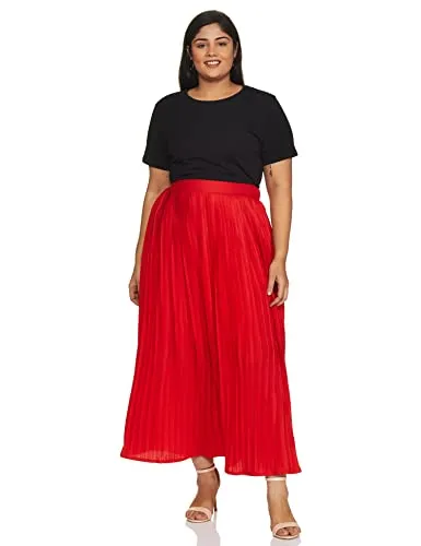 Amazon Brand - Symbol Women's Solid Regular Fit Half Sleeve T-Shirt (RN-PO2-COMBO1-Black & Red-L) (Combo Pack of 2)