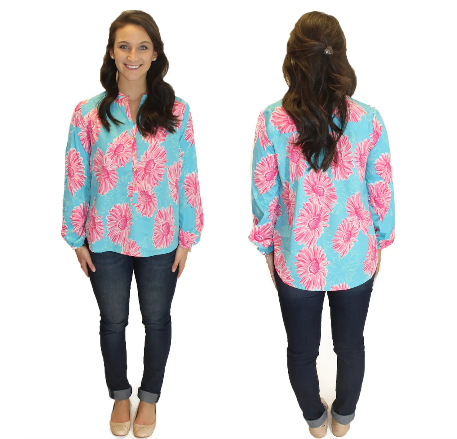 Amelia Long Sleeve Blouse - Floral Print