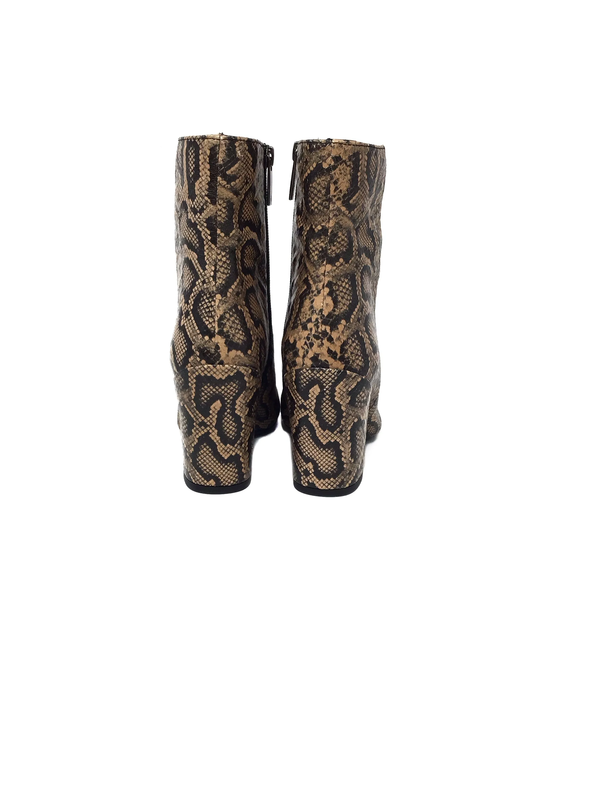 Aquatalia W Shoe Size 7 'Palomina' Snake Print Chunky Heel Bootie