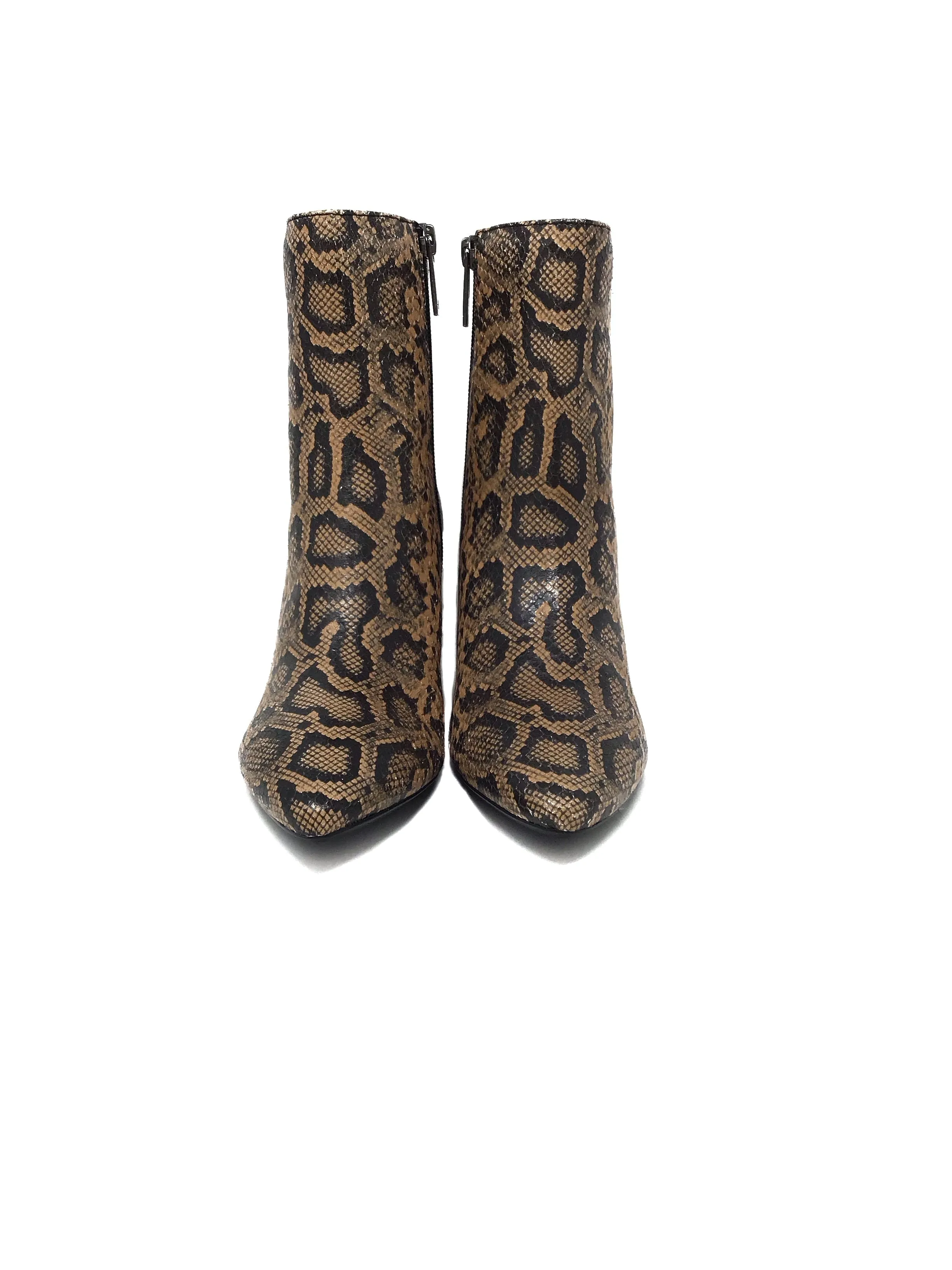 Aquatalia W Shoe Size 7 'Palomina' Snake Print Chunky Heel Bootie