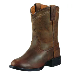 Ariat Kids Heritage Roper Boot Distressed Brown