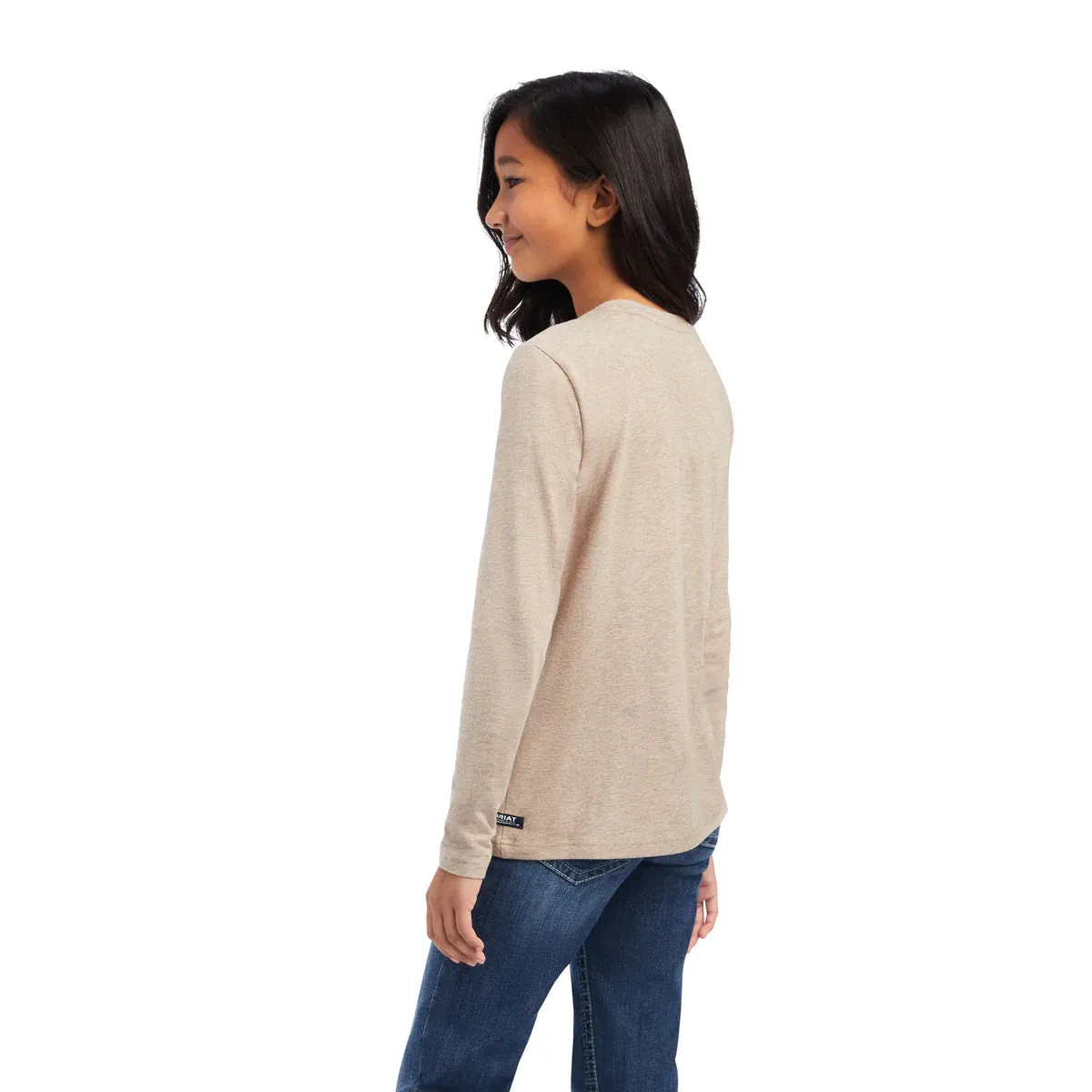 Ariat Youth Different Colour LS Tee Banyan Bark Heather