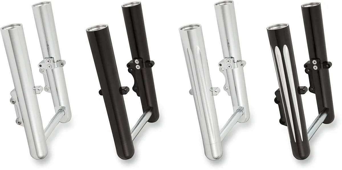 Arlen Ness 06-513 Hot Legs Dual Disc Fork Leg Set - Deep Cut - Black