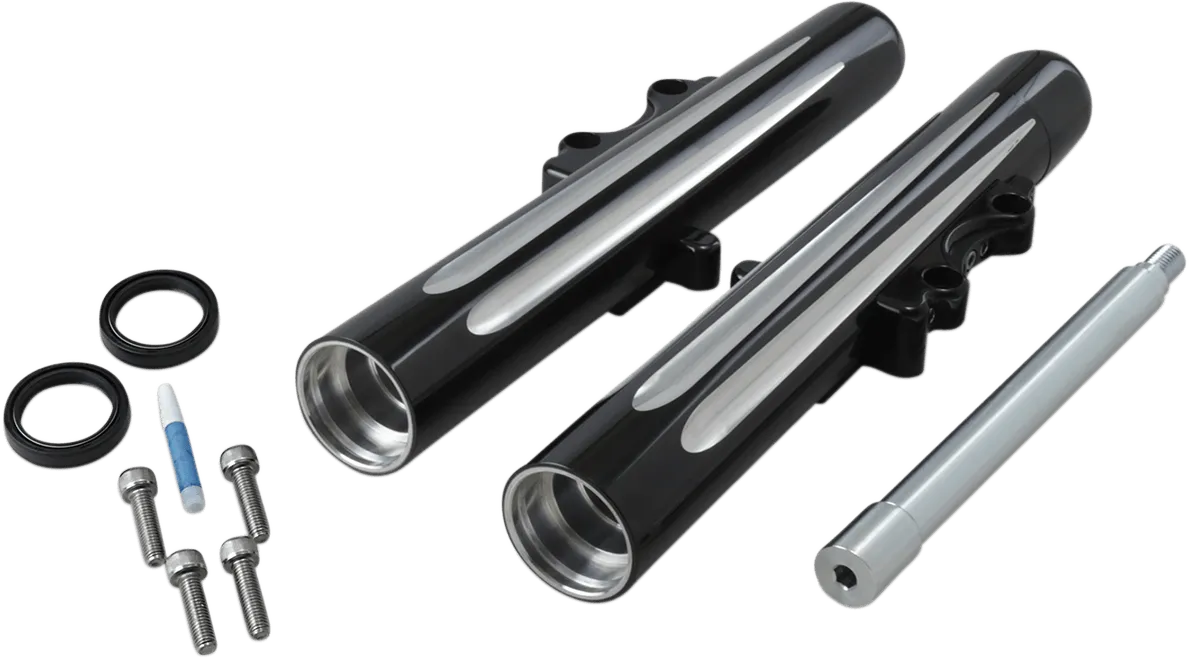 Arlen Ness 06-513 Hot Legs Dual Disc Fork Leg Set - Deep Cut - Black