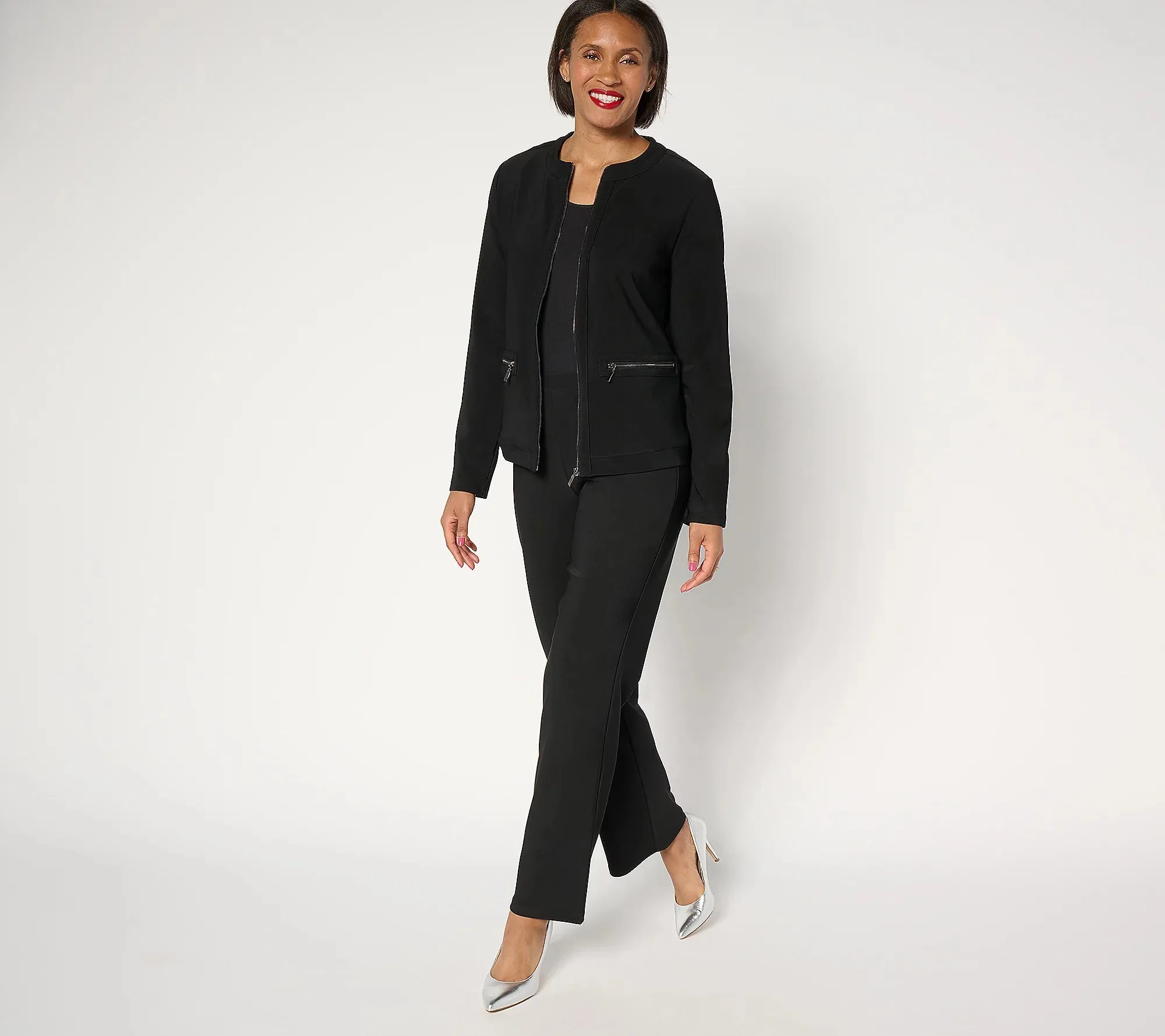 Attitudes by Renee Regular Euro Knit Jacket and Pant Set