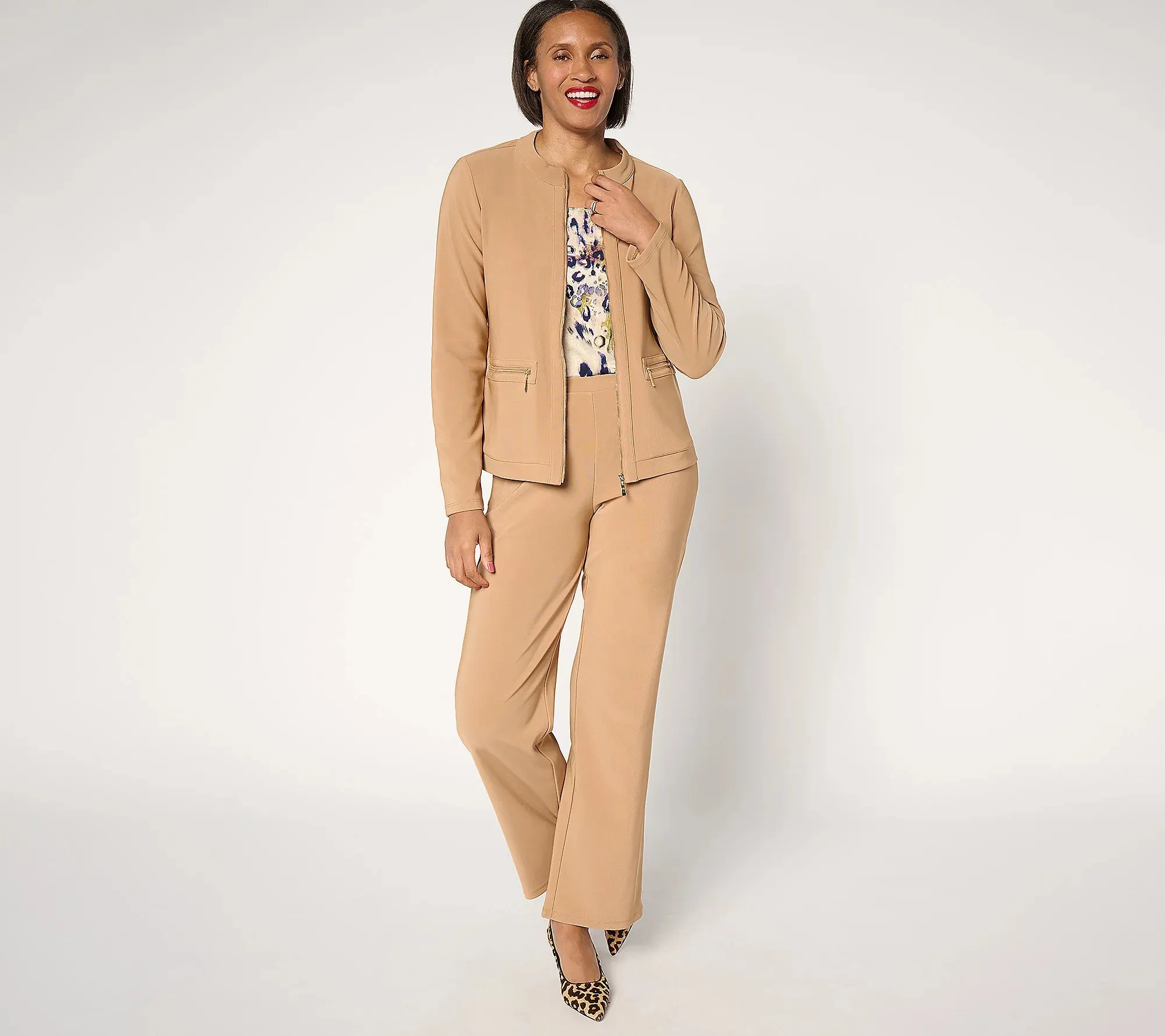 Attitudes by Renee Regular Euro Knit Jacket and Pant Set