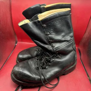 Austrian Army Black Leather MEINDL Heavy Duty Combat Boots - Size EU 46 - UK 11