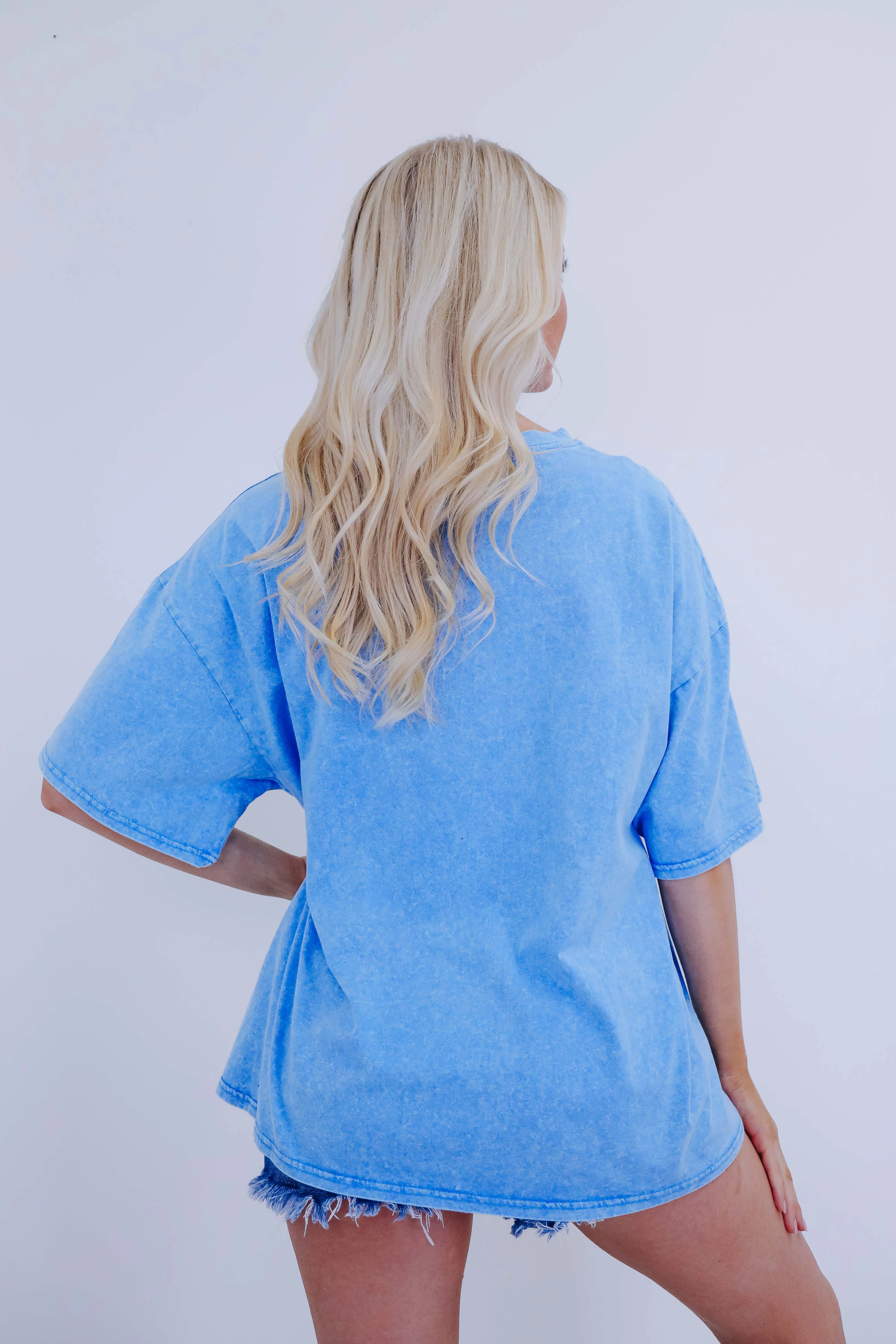 Babe Acid Washed Rhinestone Graphic Tee - 2 Colors