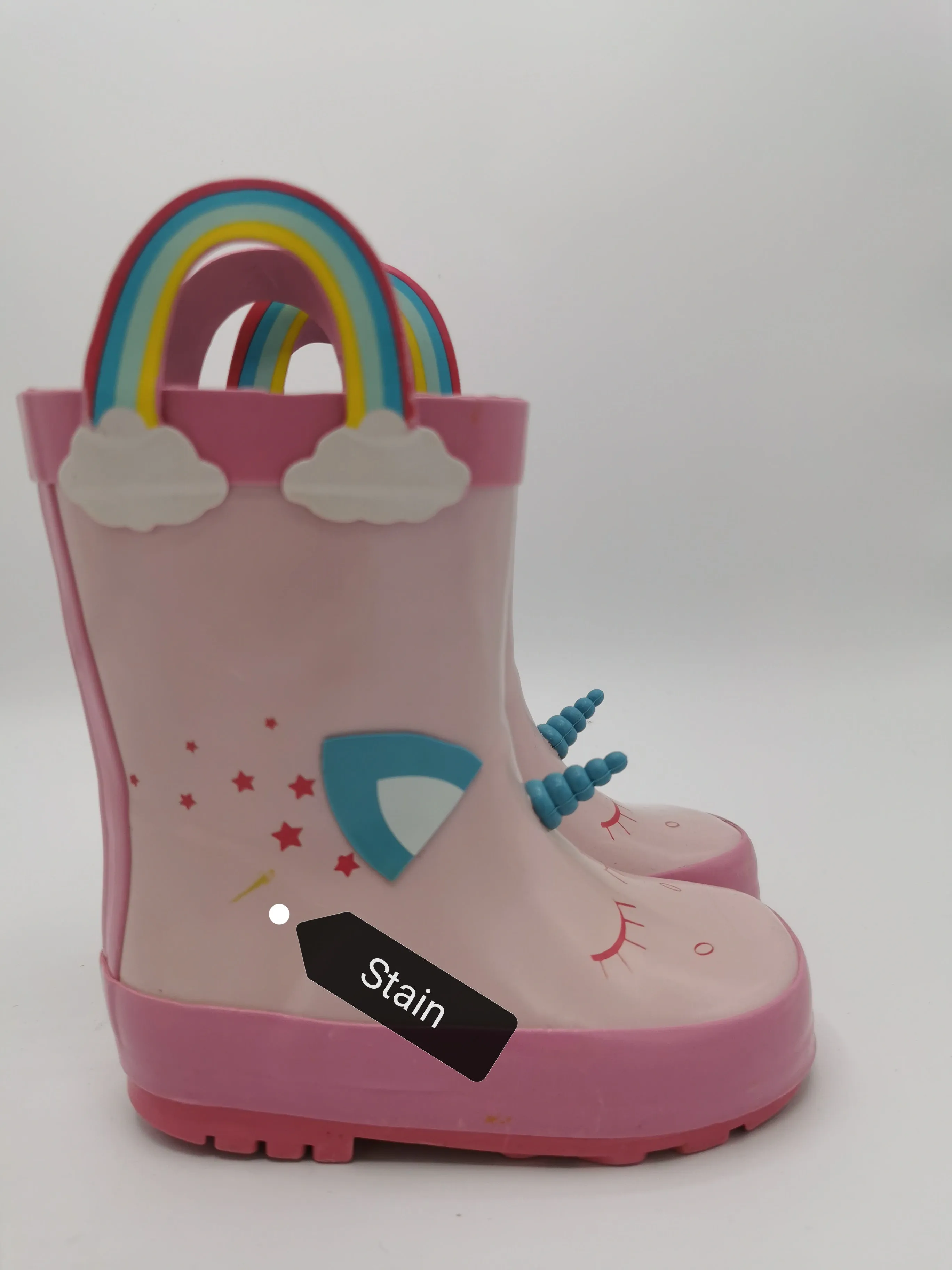 BABY GIRL SIZE 6 TODDLER - Unicorn Lined Rain Boots EUC B19