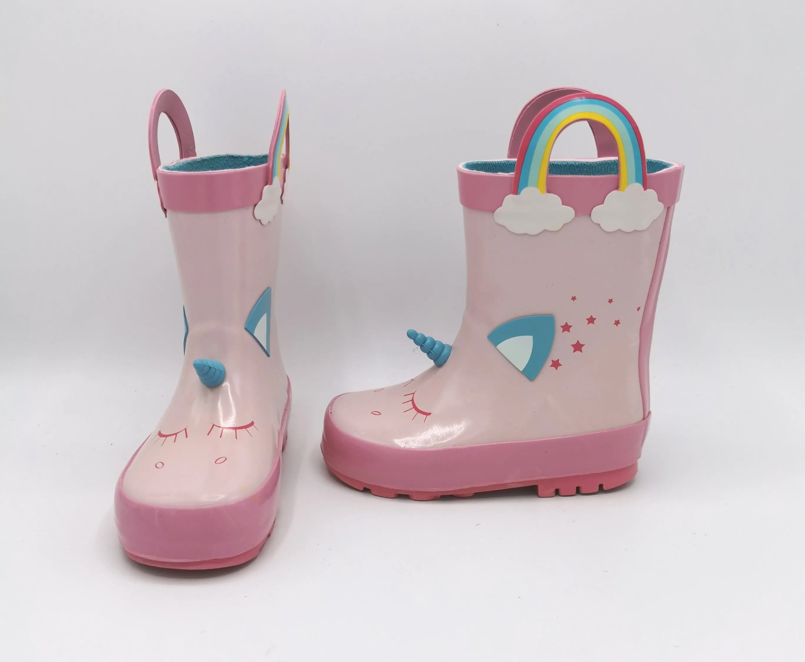 BABY GIRL SIZE 6 TODDLER - Unicorn Lined Rain Boots EUC B19