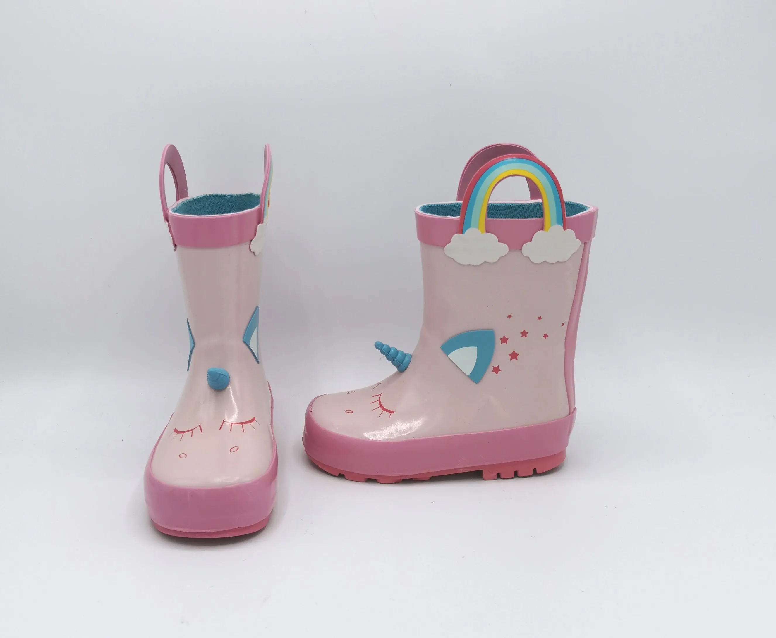 BABY GIRL SIZE 6 TODDLER - Unicorn Lined Rain Boots EUC B19