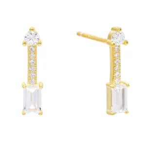 Baguette Arrow Stud Earring