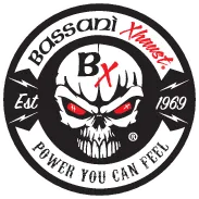 Bassani Manufacturing 1587RB 4in. Slip-On Muffler - Straight Edge - Black with Black Billet End Caps and Contrasting Flutes