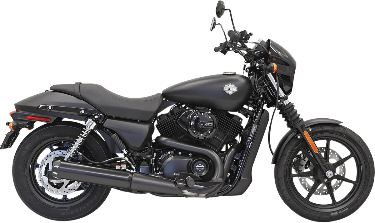 Bassani Manufacturing 1587RB 4in. Slip-On Muffler - Straight Edge - Black with Black Billet End Caps and Contrasting Flutes