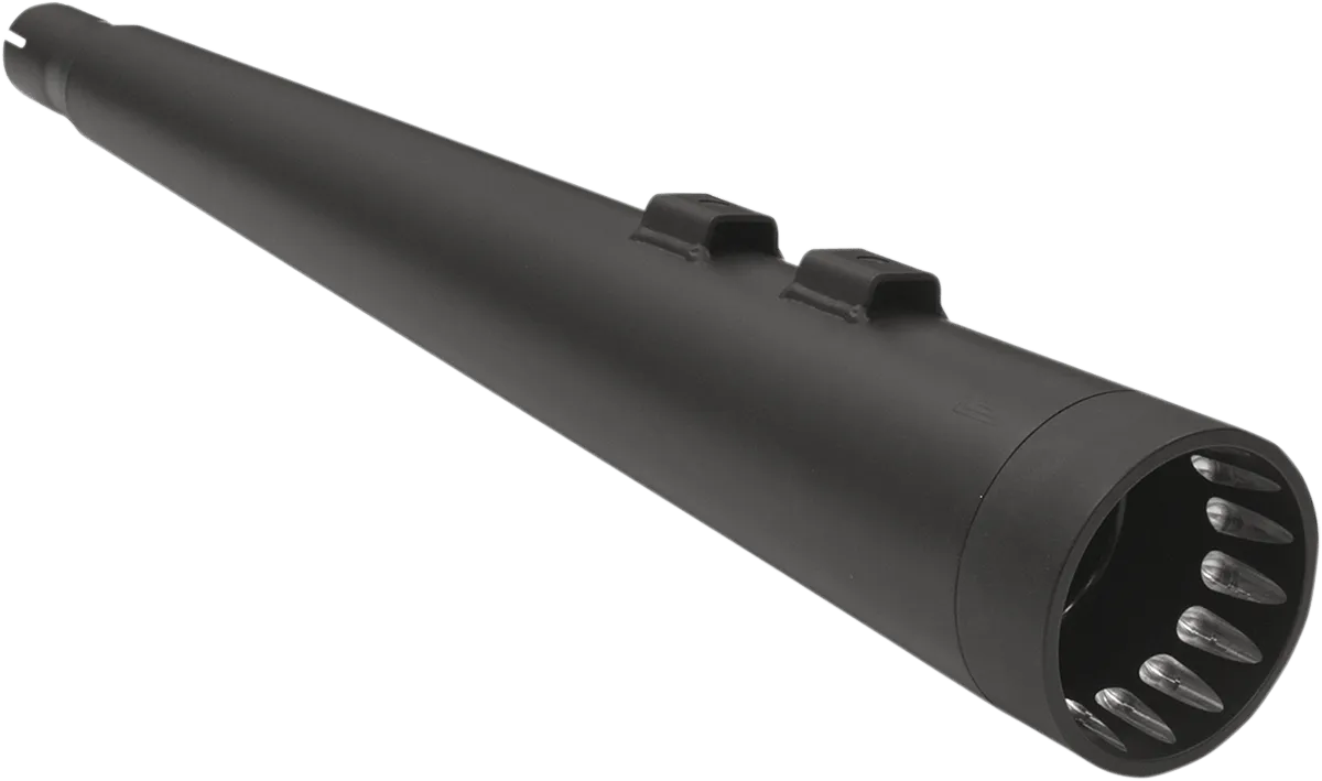 Bassani Manufacturing 1F57DNT5B 4in. DNT Megaphone Muffler with Acoustically Tuned Baffle - Black with Black End Cap