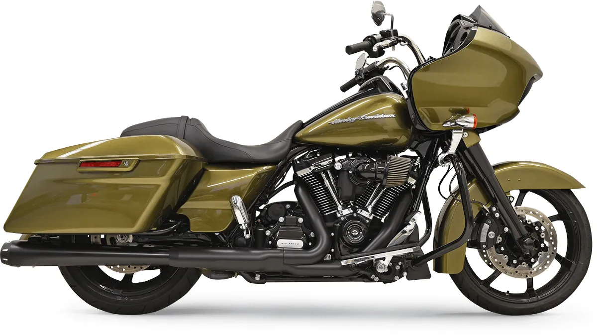 Bassani Manufacturing FLH-517L 4in. Slip-On Megaphone Mufflers with 2 1/2in. Performance Baffles -  Chrome with Billet End Cap