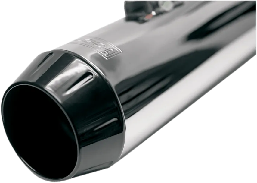 Bassani Manufacturing FLH-517L 4in. Slip-On Megaphone Mufflers with 2 1/2in. Performance Baffles -  Chrome with Billet End Cap