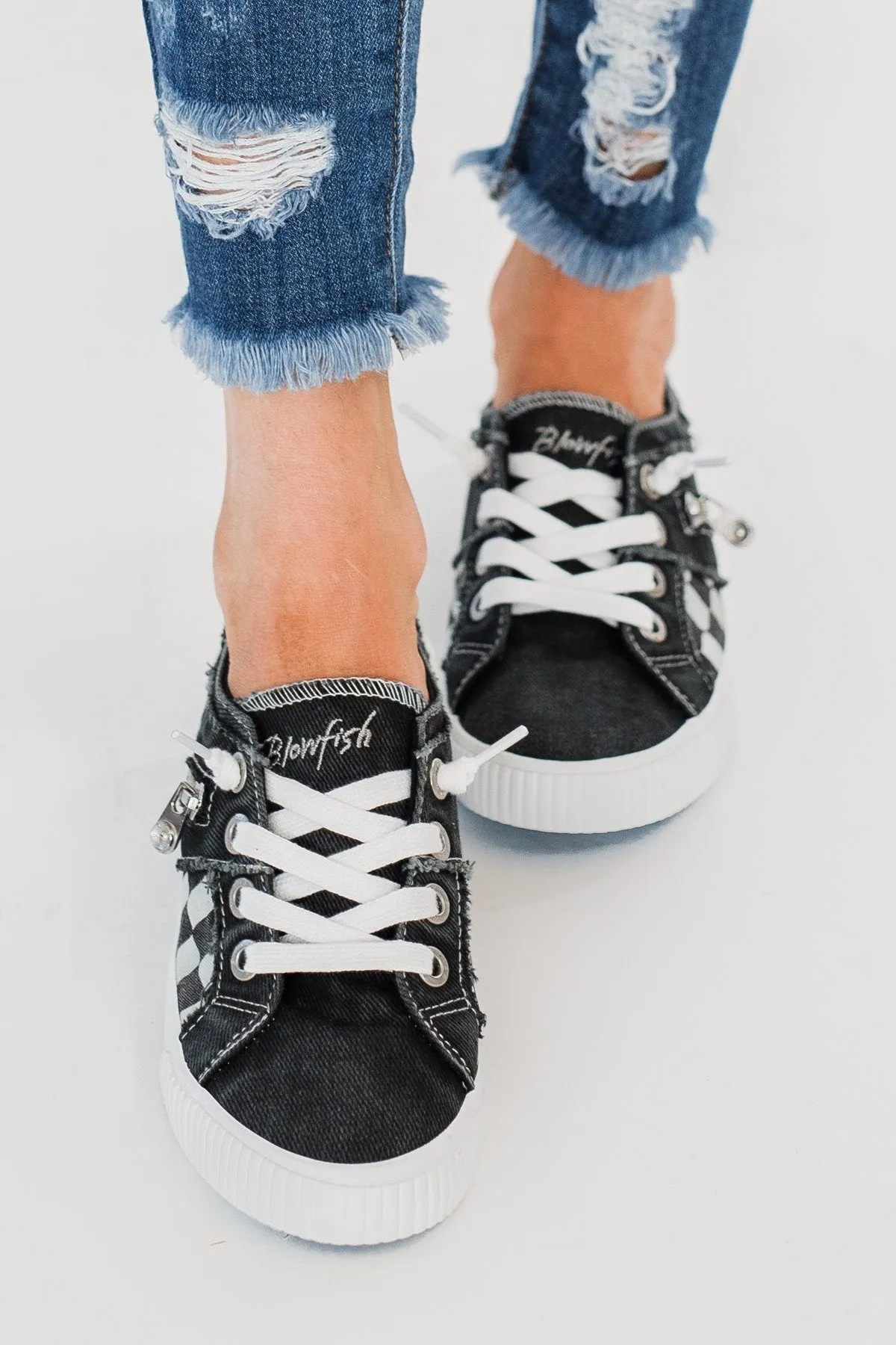 Blowfish Fruit- Black Munky Check Print