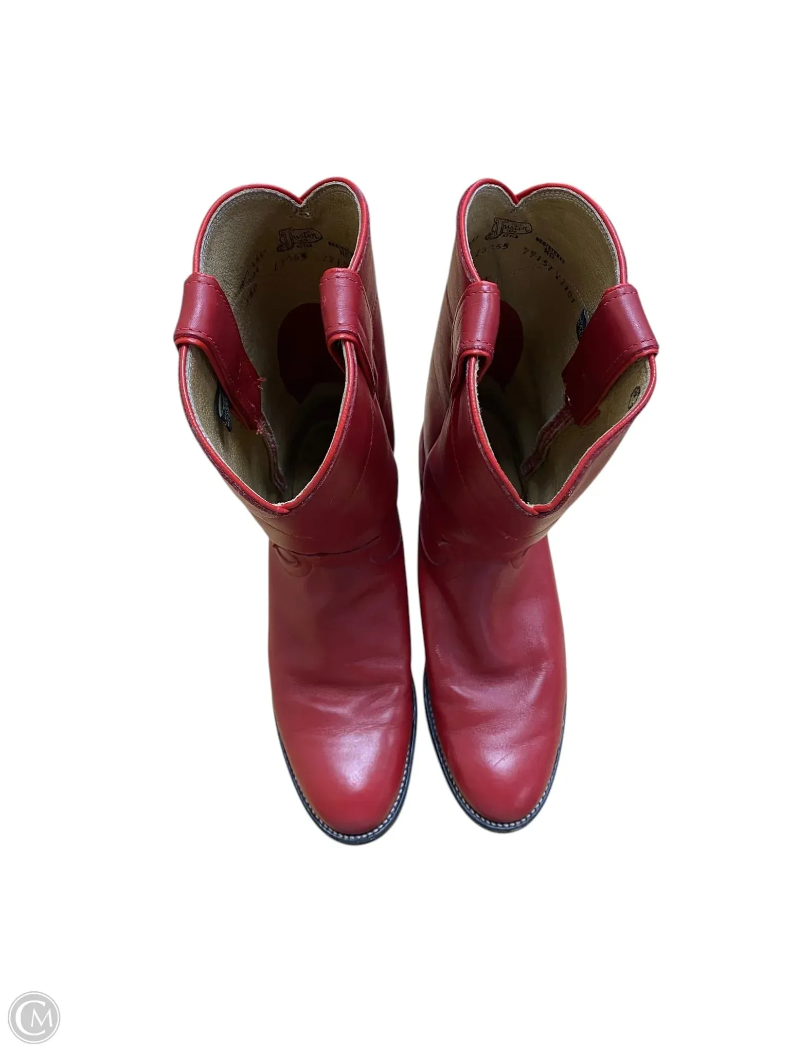 Boots Western By Justin In Red, Size: 7.5