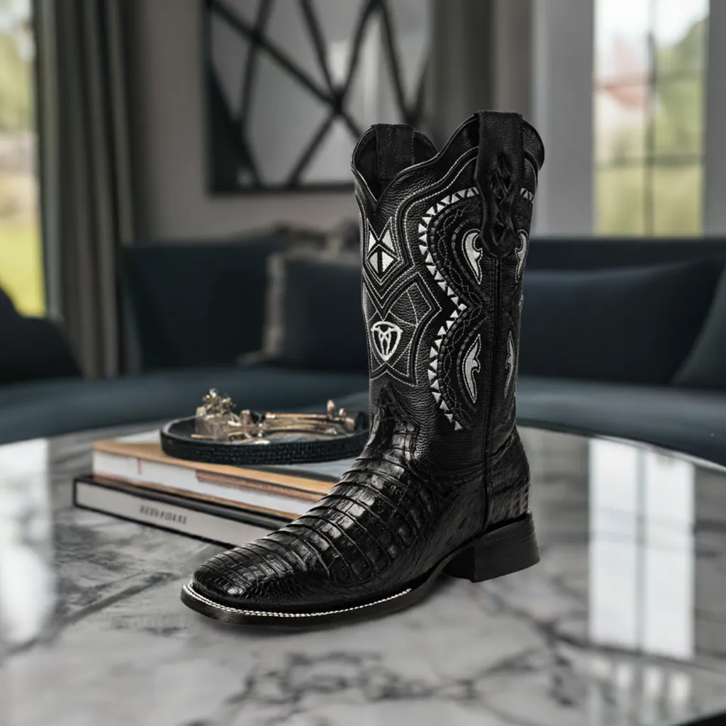 Botas Vaqueras Rodeo Exoticas de Caiman Original para Hombre 'Joe Boots' - ID: 706NE