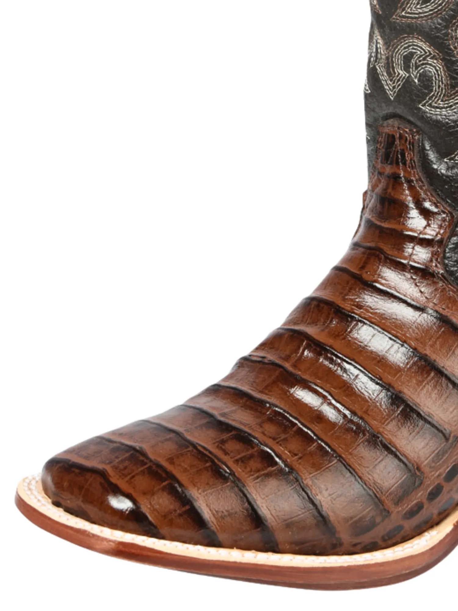 Botas Vaqueras Rodeo Imitacion de Caiman Belly Grabado en Piel Vacuno para Hombre 'El Señor de los Cielos' - ID: 44937