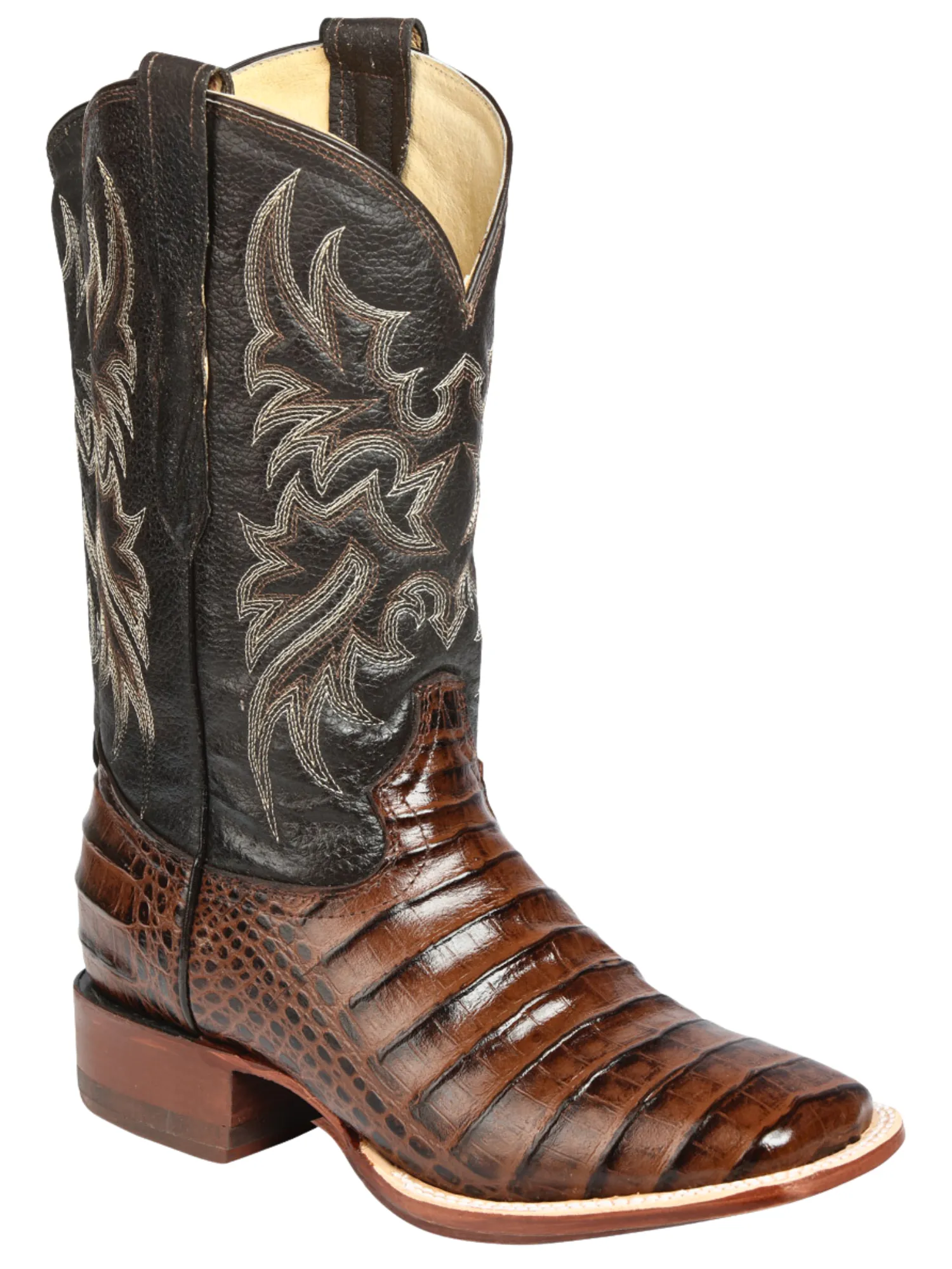 Botas Vaqueras Rodeo Imitacion de Caiman Belly Grabado en Piel Vacuno para Hombre 'El Señor de los Cielos' - ID: 44937