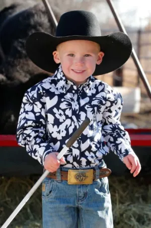 Boy's Cinch Baby/Toddler/Boy Navy Floral Long Sleeve Western Shirt